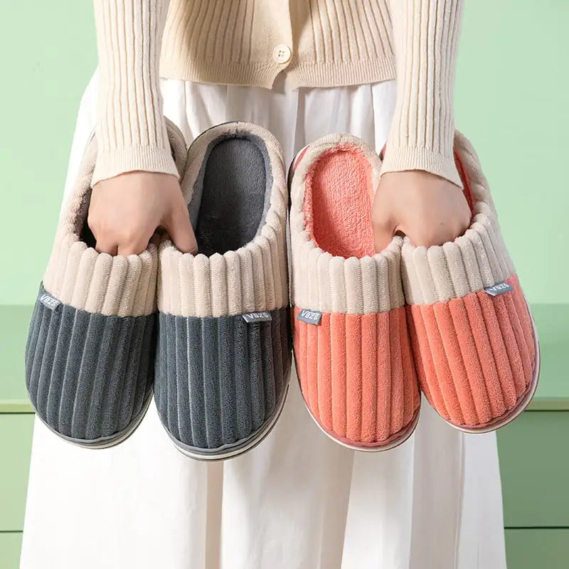 Pantuflas de pana para invierno, para parejas